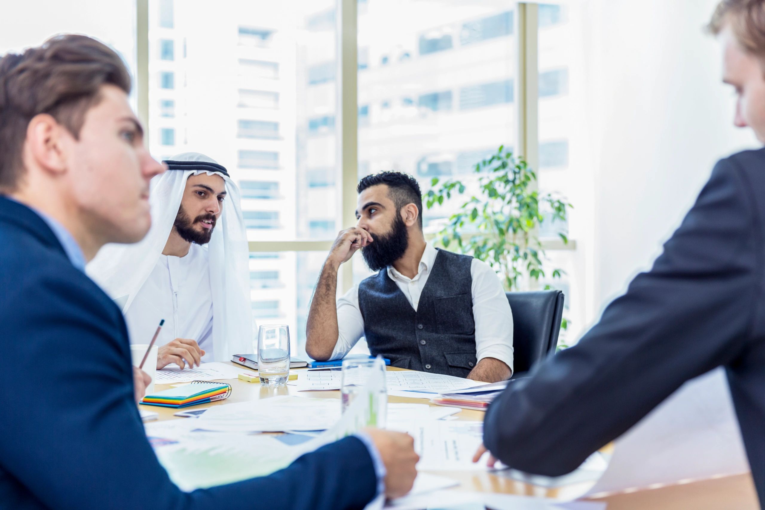 Professional consultation meeting in a modern office